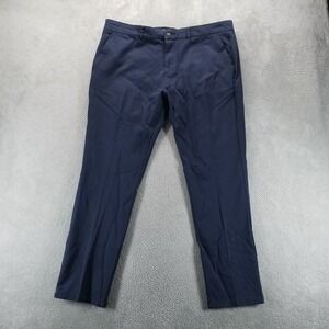 Mugsy Pants Mens 40x32 Blue Chinos Morgans Straight Mid Rise Stretch Office